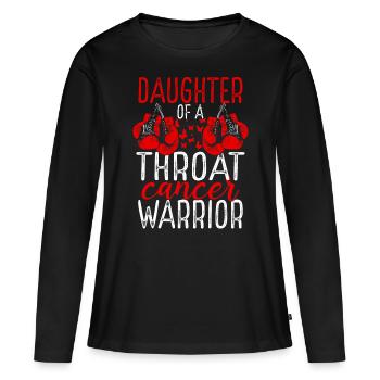 Daughter Throat Cancer Awareness Month Ribbon - Women's Premium Organic Long Sleeve Shirt - black - Front - Julia (174cm)