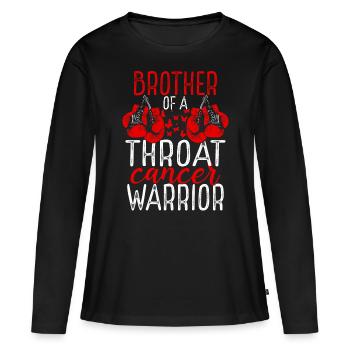 Brother Throat Cancer Awareness Sibling Twin - Women's Premium Organic Long Sleeve Shirt - black - Front - Julia (174cm)