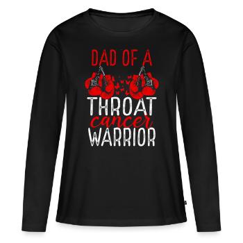 Dad Throat Cancer Awareness Fathers Day Papa - Frauen Premium Bio Langarmshirt - Schwarz - Vorne - Julia (174cm)