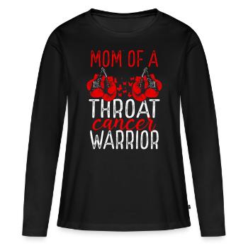 Mom Throat Cancer Awareness Mothers Day Mama - Frauen Premium Bio Langarmshirt - Schwarz - Vorne - Julia (174cm)