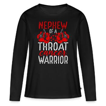Nephew Throat Cancer Awareness Aunt Uncle - Women's Premium Organic Long Sleeve Shirt - black - Front - Julia (174cm)