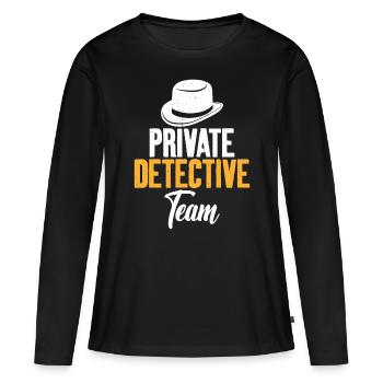 Enquêteur de l’équipe de détectives privés - T-shirt manches longues Premium bio Femme - noir - Devant - Julia (174cm)