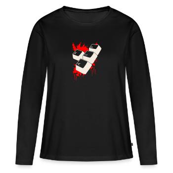 Bloody Gamer WASD - Women's Premium Organic Long Sleeve Shirt - black - Front - Julia (174cm)