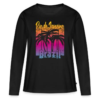 Rio de Janeiro Brazil - Women's Premium Organic Long Sleeve Shirt - black - Front - Julia (174cm)