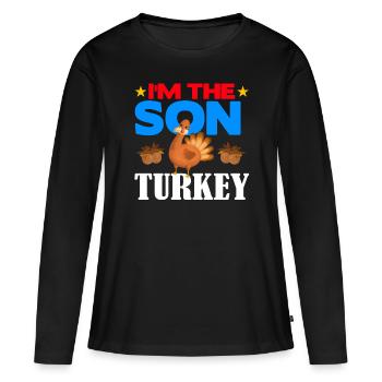 Je suis le fils de la Turquie - T-shirt manches longues Premium bio Femme - noir - Devant - Julia (174cm)