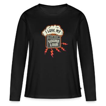 Amplificateur Amplificateur Son Amplificateur Vintage Ingénieur du Son - T-shirt manches longues Premium bio Femme - noir - Devant - Julia (174cm)