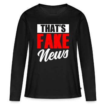Ce sont de fausses nouvelles Loi sur la presse Liberté de la presse - T-shirt manches longues Premium bio Femme - noir - Devant - Julia (174cm)