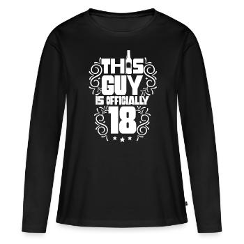 Ce gars a officiellement 18 dix-huit ans - T-shirt manches longues Premium bio Femme - noir - Devant - Julia (174cm)