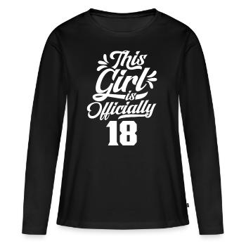 This girl is officially 18 eighteen celebration - Women's Premium Organic Long Sleeve Shirt - black - Front - Julia (174cm)