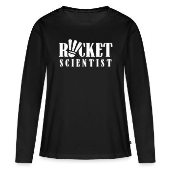 Schläger Wissenschaftler Racket Scientist - Frauen Premium Bio Langarmshirt - Schwarz - Vorne - Julia (174cm)