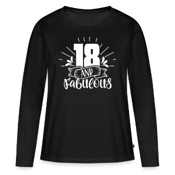 18 et fabuleuse fête anniversaire dix-huit - T-shirt manches longues Premium bio Femme - noir - Devant - Julia (174cm)