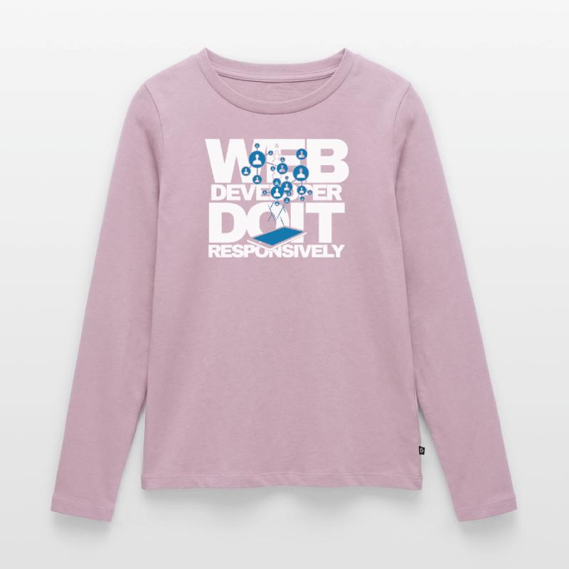 Programme de site Web Développeur Web réactif T-shirt manches longues Premium bio Femme
