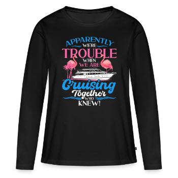 Expédition de navires de croisière - T-shirt manches longues Premium bio Femme - noir - Devant - Julia (174cm)