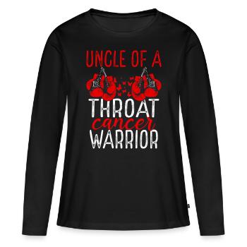 Uncle Throat Cancer Awareness Niece Nephew - Women's Premium Organic Long Sleeve Shirt - black - Front - Julia (174cm)