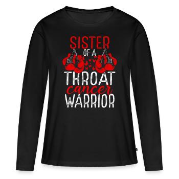 Sister Throat Cancer Awareness Sibling Twin - Women's Premium Organic Long Sleeve Shirt - black - Front - Julia (174cm)
