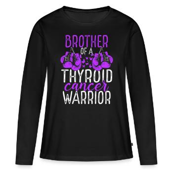 Frère Sensibilisation au cancer de la thyroïde Frère jumeau - T-shirt manches longues Premium bio Femme - noir - Devant - Julia (174cm)