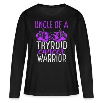 Uncle Thyroid Cancer Awareness Niece Nephew - Frauen Premium Bio Langarmshirt - Schwarz - Vorne - Julia (174cm)