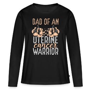 Dad Uterine Cancer Awareness Fathers Day Papa - Women's Premium Organic Long Sleeve Shirt - black - Front - Julia (174cm)