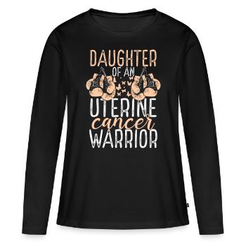 Daughter Uterine Cancer Awareness Month Ribbon - Women's Premium Organic Long Sleeve Shirt - black - Front - Julia (174cm)