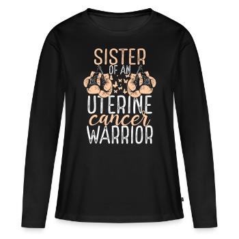 Sister Uterine Cancer Awareness Sibling Twin - Women's Premium Organic Long Sleeve Shirt - black - Front - Julia (174cm)