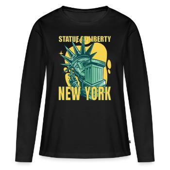 New York City Liberty Statue Manhattan États-Unis - T-shirt manches longues Premium bio Femme - noir - Devant - Julia (174cm)