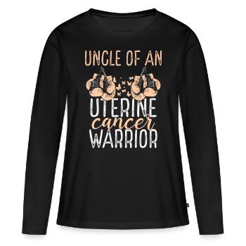 Uncle Uterine Cancer Awareness Niece Nephew - Women's Premium Organic Long Sleeve Shirt - black - Front - Julia (174cm)