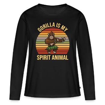 Spirit Animal Gorilla Dance Music - T-shirt manches longues Premium bio Femme - noir - Devant - Julia (174cm)