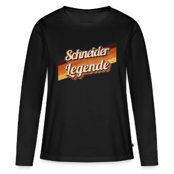 Schneider Geburtstag als Legende geboren - Frauen Premium Bio Langarmshirt - Schwarz - Vorne - Julia (174cm)