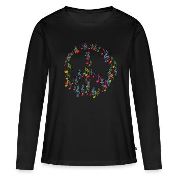 Hippie - T-shirt manches longues Premium bio Femme - noir - Devant - Julia (174cm)
