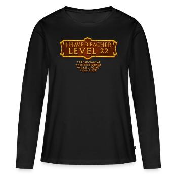 J’ai atteint le niveau 22 Rpg Online Gaming - T-shirt manches longues Premium bio Femme - noir - Devant - Julia (174cm)