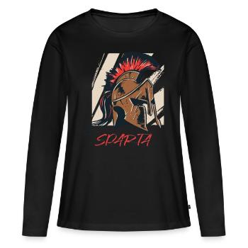 Sparta Warrior Sparta Warrior Casque Gladiator Antique - T-shirt manches longues Premium bio Femme - noir - Devant - Julia (174cm)