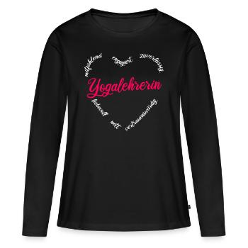 Yogalehrerin Yoga Joga Lehrerin Frauen Geschenk - Frauen Premium Bio Langarmshirt - Schwarz - Vorne - Julia (174cm)