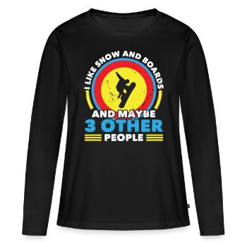 Snowboarding Snow And Boards Snowboarder Winter - Frauen Premium Bio Langarmshirt - Schwarz - Vorne - Julia (174cm)