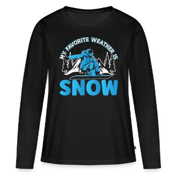 Snowboarding Favorite Weather Is Snow Snowboarder - Frauen Premium Bio Langarmshirt - Schwarz - Vorne - Julia (174cm)