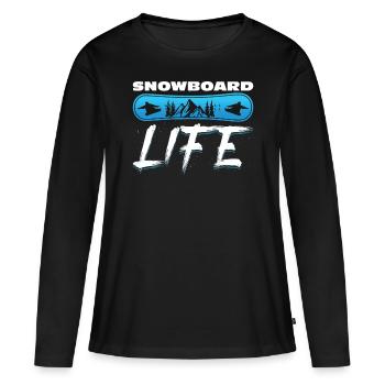 Snowboarding Snowboard Life Snowboarder Winter - Frauen Premium Bio Langarmshirt - Schwarz - Vorne - Julia (174cm)