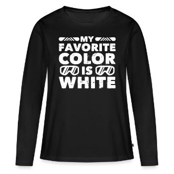 Snowboarder à Happy When I Can Snowboard - T-shirt manches longues Premium bio Femme - noir - Devant - Julia (174cm)