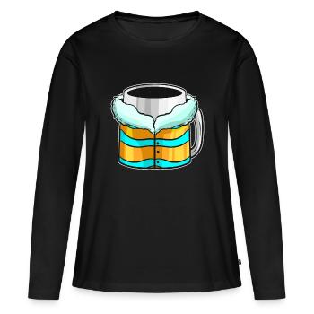 Bécher d’automne avec veste d’hiver pour Noël - T-shirt manches longues Premium bio Femme - noir - Devant - Julia (174cm)