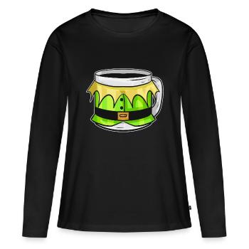 Gobelet d'automne avec robe d'elfes pour Noël - T-shirt manches longues Premium bio Femme - noir - Devant - Julia (174cm)