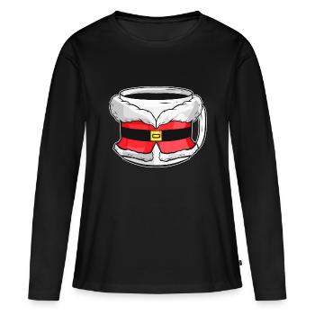 Gobelet d'automne avec la robe du père Noël pour Noël - T-shirt manches longues Premium bio Femme - noir - Devant - Julia (174cm)