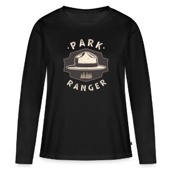 Wildhüter Ranger Nationalpark Förster - Frauen Premium Bio Langarmshirt - Schwarz - Vorne - Julia (174cm)