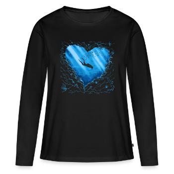 Plongeur plongeur plongeur - T-shirt manches longues Premium bio Femme - noir - Devant - Julia (174cm)