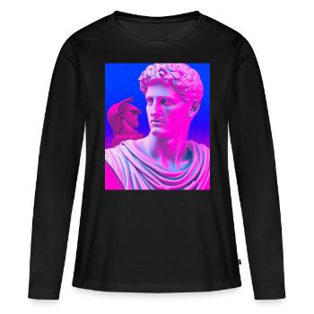 Vaporwave Statue Roman Bust - Women's Premium Organic Long Sleeve Shirt - black - Front - Julia (174cm)
