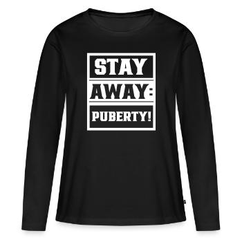 Restez à l’écart: Adolescent de puberté adulte - T-shirt manches longues Premium bio Femme - noir - Devant - Julia (174cm)
