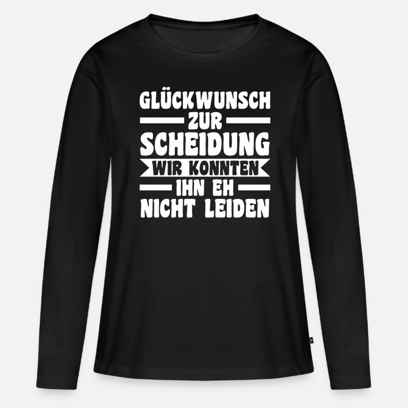 Scheidungsparty Geschieden Scheidung - Frauen Premium Bio Langarmshirt - Schwarz