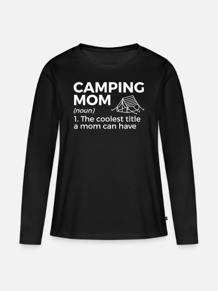 Camping Camping Camping-car - T-shirt manches longues Premium bio Femme - noir