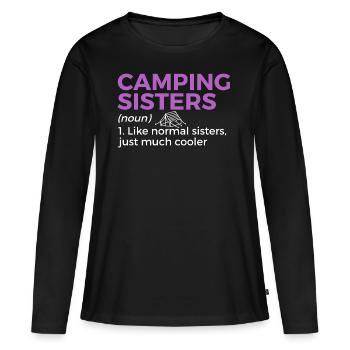 Camping Camping Camping-car - T-shirt manches longues Premium bio Femme - noir - Devant - Julia (174cm)