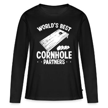 Cornhole Player Worlds Best Cornhole Partners Toss - Women's Premium Organic Long Sleeve Shirt - black - Front - Julia (174cm)