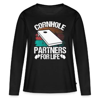 Cornhole Player Cornhole Partners for Life Toss - Women's Premium Organic Long Sleeve Shirt - black - Front - Julia (174cm)