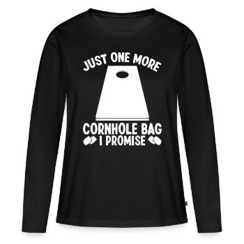 Cornhole Player Just one more Bag I promise - Frauen Premium Bio Langarmshirt - Schwarz - Vorne - Julia (174cm)