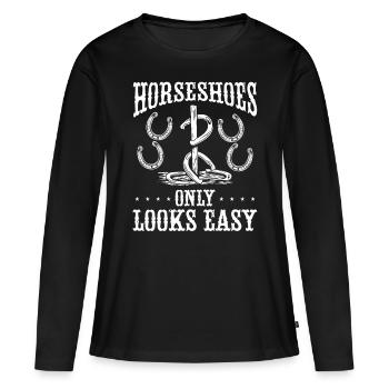 Horseshoe Pitching Game Only looks easy Tosser - Women's Premium Organic Long Sleeve Shirt - black - Front - Julia (174cm)